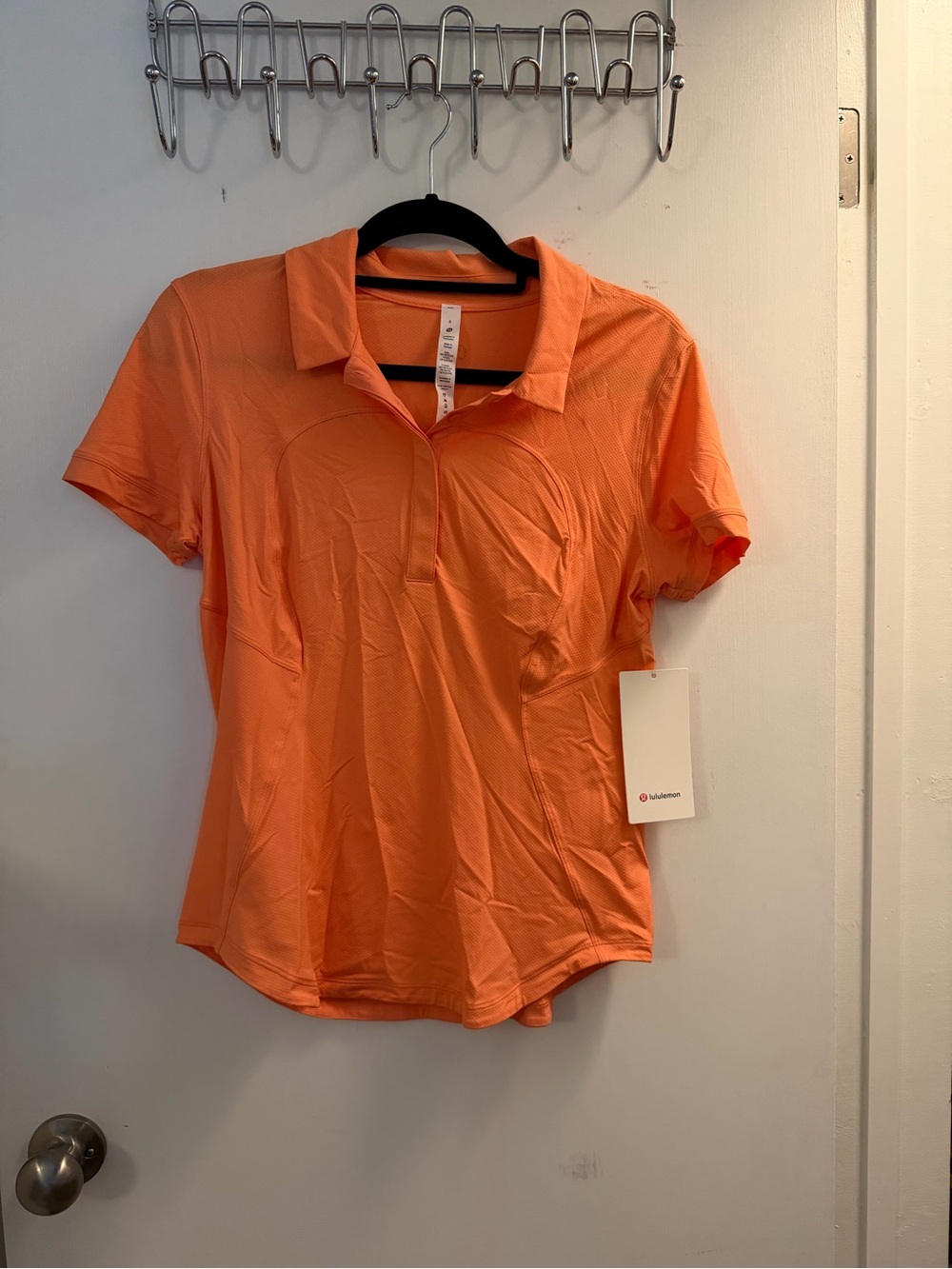 lululemon athletica Orange Short Sleeve Polo Shirt